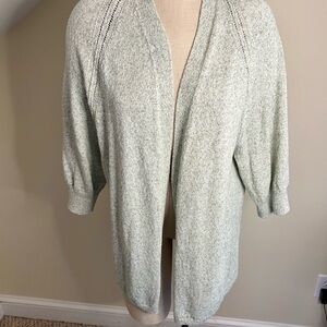 J Jill Light Green Open-Front Women's Sweater Cardigan Short Sleeve Lightweight